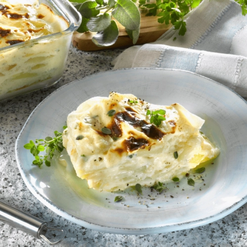 Gratin fondant de céleri branche et pommes de terre au fromage