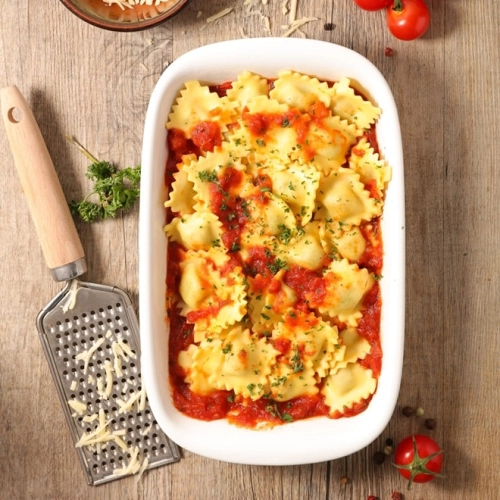 Gratin de ravioles à la ratatouille