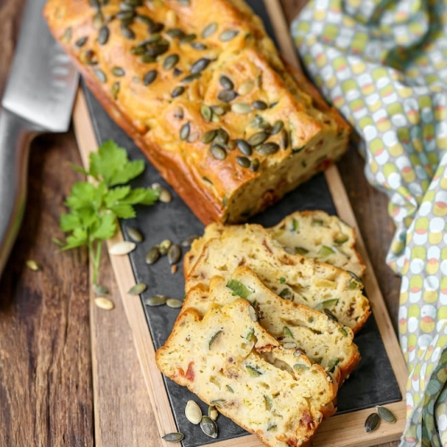 Cake salé courgettes tomates séchées vegan